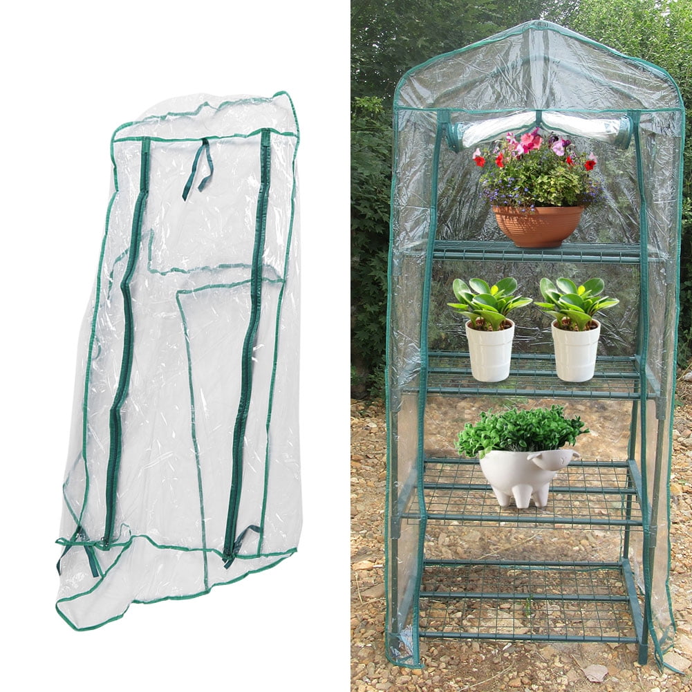Mavis Laven 4 Tiers Zipper Garden Green House Cover Greenhouse Flower Plants Gardening 69 x 49 x 160cm
