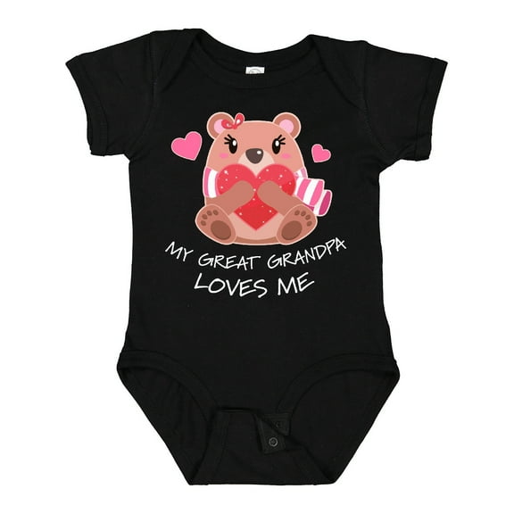 Inktastic My Great Grandpa Loves Me Bear and Hearts Boys or Girls Baby Bodysuit