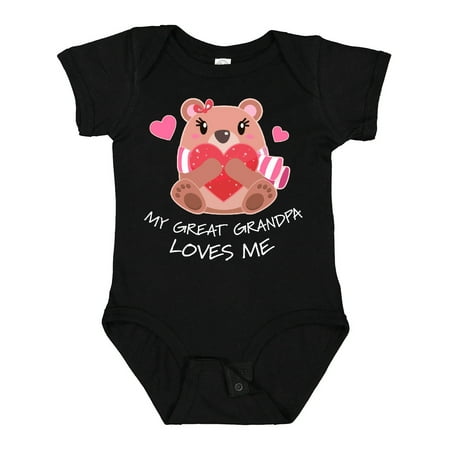 

Inktastic My Great Grandpa Loves Me- Bear and Hearts Gift Baby Boy or Baby Girl Bodysuit