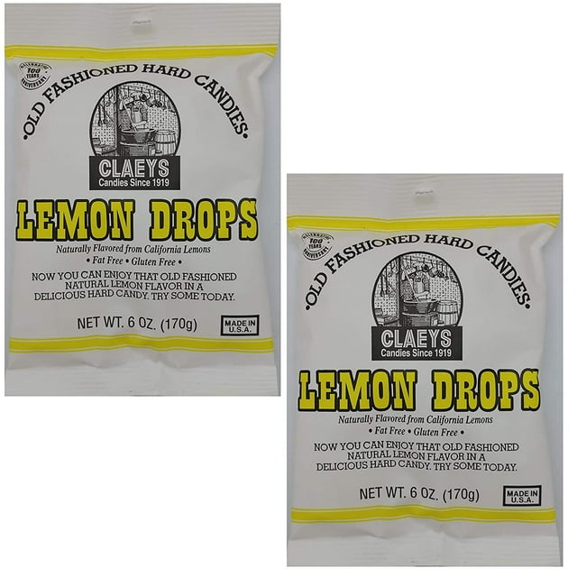 Claeys Old Fashioned Hard Candies Lemon Drops 6 oz Pack of 2 - Walmart.com