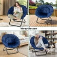thumbnail image 6 of Folding Chair, Saucer Chair with Metal Frame, Comfy Moon Chairs for Bedroom, Living Rooms, Apartments, Camping, Lounging, Garden and Courtyard (Blue), 6 of 12