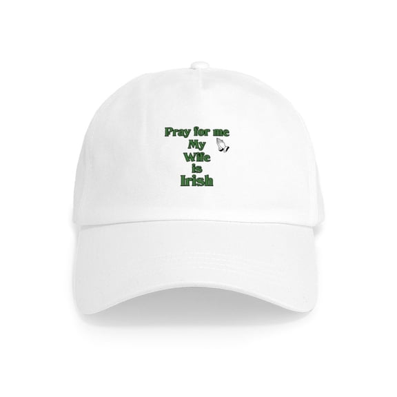CafePress - Pray For Me My Wife Is Irish Cap - Adjustable 100% Brushed Unisex Casual Cotton Baseball Cap, Beige, 1