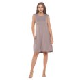 thumbnail image 4 of Taupe Dark Large-X-Large Size Sleeveless Midi Casual Dress, Flowy, Round Neck, Maternity, for Summer Dresses, 4 of 6