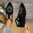 thumbnail image 4 of Black Women'S Bohemian Flat Shoes With Pointed Toe And Buckle, Comfortable For Everyday Use, 4 of 9