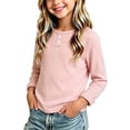 thumbnail image 2 of hotojiny Little Girls Long Sleeve Shirts Comfy Soft Crewneck Plain Kids Tops Boys Fitted Casual Undershirts(Pink,2-3 Years), 2 of 6