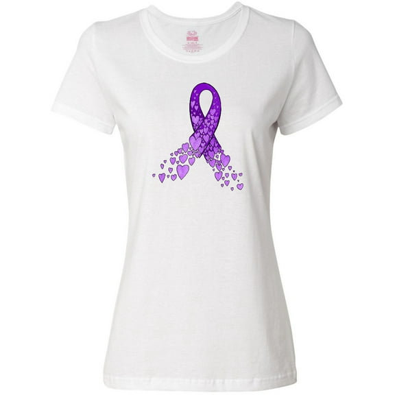 Inktastic Alzheimer's Awareness Purple Ribbon made of Heart Women's T-Shirt