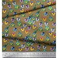 thumbnail image 3 of Soimoi Poly Georgette Fabric Leaves & Pansy Watercolor Print Sewing Fabric Yard 52 Inch Wide, 3 of 3