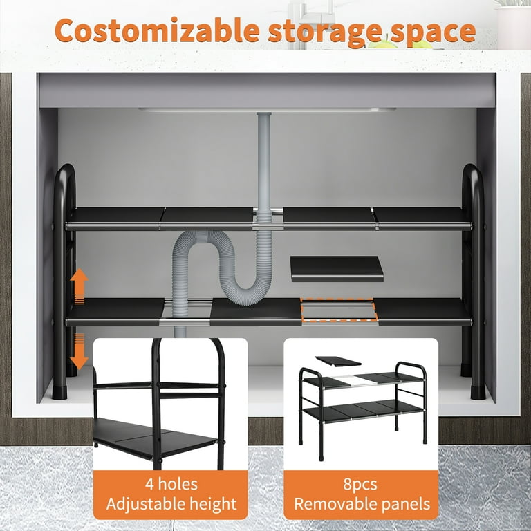 COCOBELA Under Sink Organizers and Storage Adjustable Height, 2