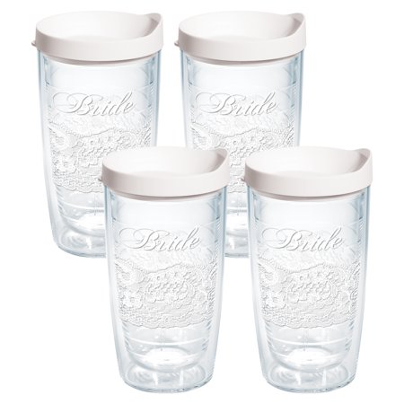 Lace Bride 16 oz Tumbler with lid set of 4