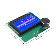 3D Printer LCD Display Screen 12864 Blue Control Panel with Ribbon Cable for 3S 3X 3D Printer Easy Installation