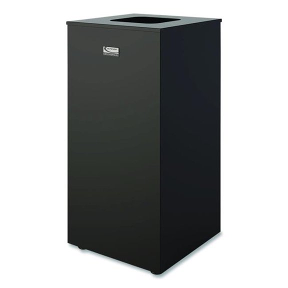 Suncast SUAMTCSQ240 Square Metal Decorative Can, Steel, 24 gal, Black