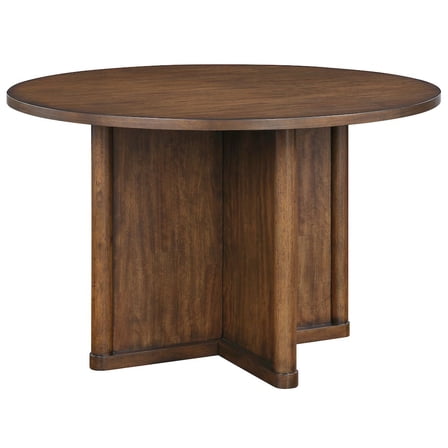 Steve Silver Cambridge Transitional Round Dining Table, Burnished Chestnut