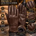 thumbnail image 5 of MRX Ladies Warm Winter Gloves Dress Thermal Lining Genuine Leather Brown, XS, 5 of 8