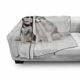 thumbnail image 3 of Alaskan Malamute Soft Flannel Fleece Blanket, Furry Arctic Doggies Husky Whelp Pedigree Pet Happy Siberian Mammal, Cozy Plush for Indoor and Outdoor Use, 50" x 70", Black Cream White, by Ambesonne, 3 of 6