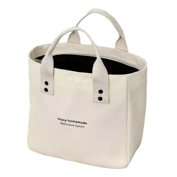 Tachiuwa Canvas Tote Bag for Women Portable Multipurpose Simple and Fashionable Purse White