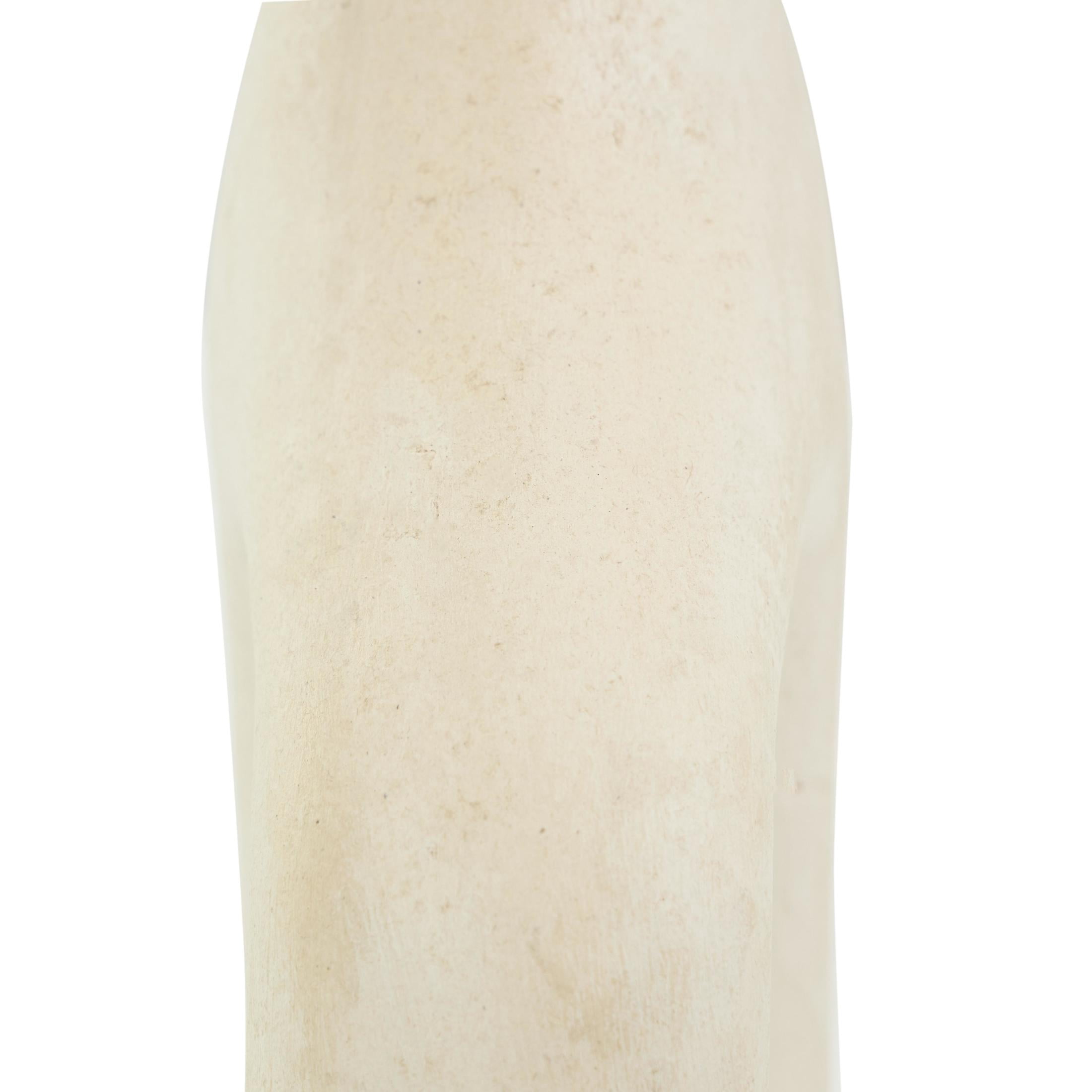 DecMode 17" Abstract Double Handle Beige Paper Mache Vase