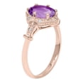 thumbnail image 2 of 10k Rose Gold Vintage Style Genuine Oval Amethyst and Diamond Halo Ring, 2 of 5