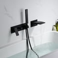 thumbnail image 5 of Sumerain Black Wall Mount Tub Faucet, Waterfall Bathtub Faucet with Hand Shower Left-handed Faucet, 5 of 8