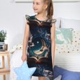 thumbnail image 4 of Balery Artistic Starry Sky Moon Book Camisón de princesa para niñas, pijama de algodón con mangas abullonadas, suave y bonito.-X-Large, 4 of 6