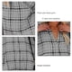 thumbnail image 5 of Camisa a cuadros para mujer, cuello en V, manga larga extragrande, longitud midi, blusa con bloques de color a cuadros para mujer, gris XL, 5 of 6