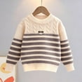 thumbnail image 5 of Lorytime Long Sleeve Sweaters for Teen Boys Stripes Knitted Pullover Crewneck Tops Color Block Winter Knitwear, 5 of 6