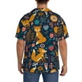 thumbnail image 5 of KLL Colorful Fox Print Men's Shirt Short Sleeve Button Down Summer Cuba Beach Shirts- 4X-Large, 5 of 7