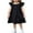 Black, variant on Ashirexll Little Girl Dresses, Girls Summer Dress, 1-8Y Kids' Solid Color Ruffle Sleeve Round Neck Dress Summer Casual Loose Dress