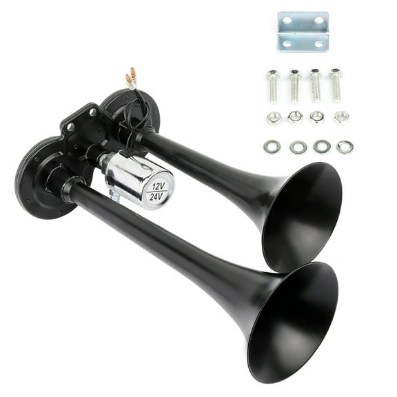 AUTOMUTO 120dB Super Loud Dual Trumpet Electric Train Car Air Horn for 12V Vehicles Trucks Lorrys Trains Boats Cars