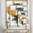 thumbnail image 2 of Composition Abstraite de Toile Encadrée Contemporaine Jaune et Noir, 2 of 3