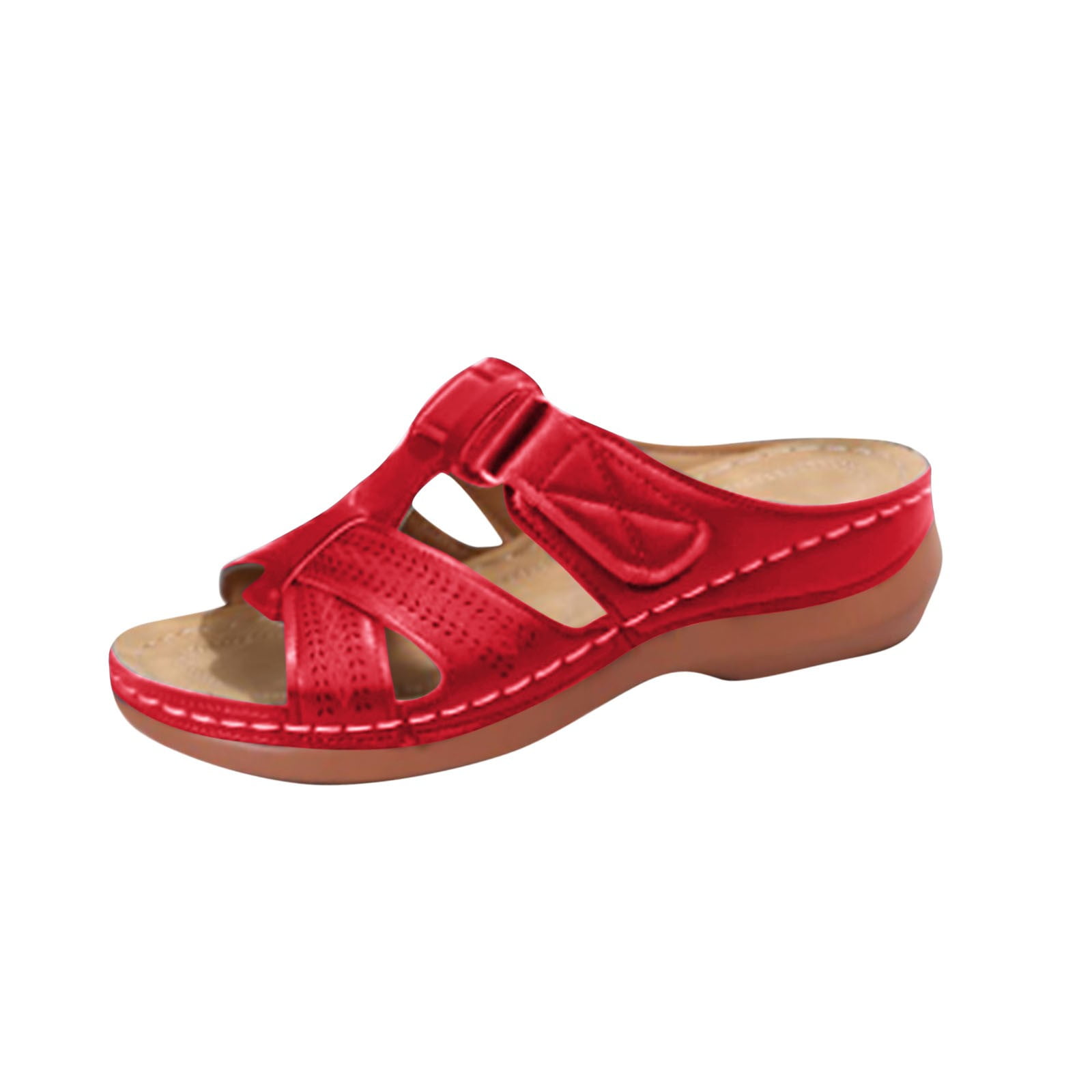 Orthopedic Sandals for Women Wedge Slide Velcro Straps Cross