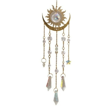 Crystal Wind Chimes Sun And Moon Outdoor Decoration Crystal Wind Chimes