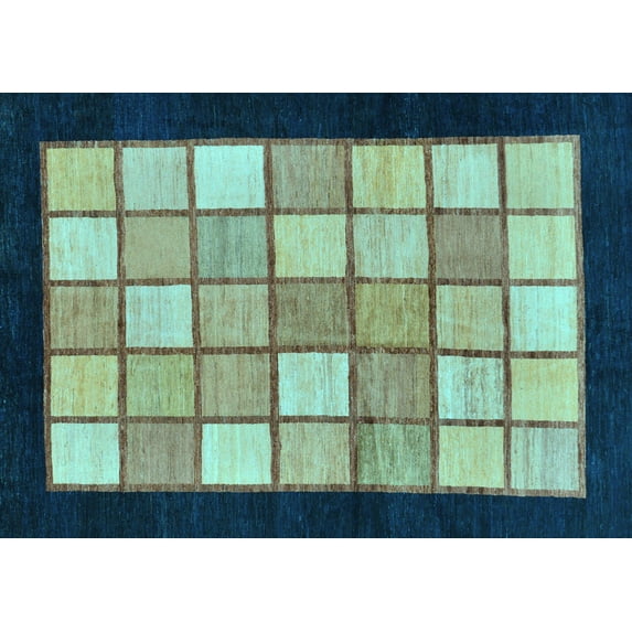Ahgly Company Indoor Rectangle Oriental Light Blue Modern Area Rugs, 3' x 5'