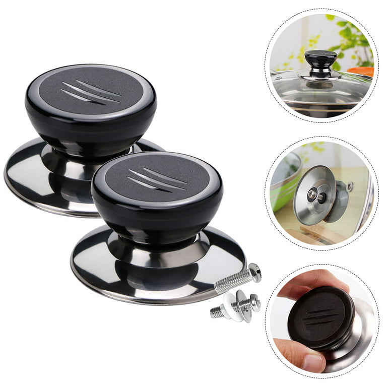 SEWACC 1 Set Pot Lid Cover Knob with Stander Holder Long Handle Kitchen  Cookware