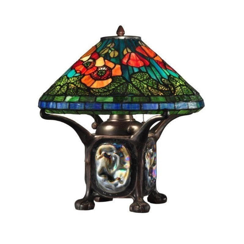 Dale Tiffany Poppy Table Lamp With Night Light Walmart Com
