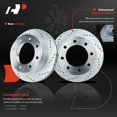 thumbnail image 4 of A-Premium 12.83 inch(326 mm) Rear Drilled and Slotted Disc Brake Rotors + Ceramic Pads Kit Compatible with Select Ford Models - Excursion 00-05, For F-250 Super Duty 99-04, For F-350 Super Duty 99-04, 4 of 8