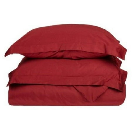 Twin Bed Duvet 2-PC Solid Burgundy Super Soft Microfiber Twin Duvet Bed Cover Set, One (1) Elegant Lightweight Duvet Cover with One (1) Pillow Sham ()