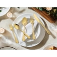 thumbnail image 2 of Unique Bargains 20 Pieces Stainless Steel Silverware Set for 4 Modern Cutlery Gold, 2 of 6
