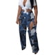 thumbnail image 1 of Pantalones cargo Prolriy para mujer, pantalones cargo de pierna recta para mujer, pantalones palazzo largos con agujeros y cintura alta, pantalones para mujer, azul M, 1 of 3