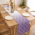 thumbnail image 3 of Moroccan Purple Table Runner - 72 Inch Long, Kitchen Dining Table Runner Dresser Scarves, Geometric Gradient Plaid Modern Farmhouse Decor for Coffee Tables Wedding Party Banquet, 3 of 8