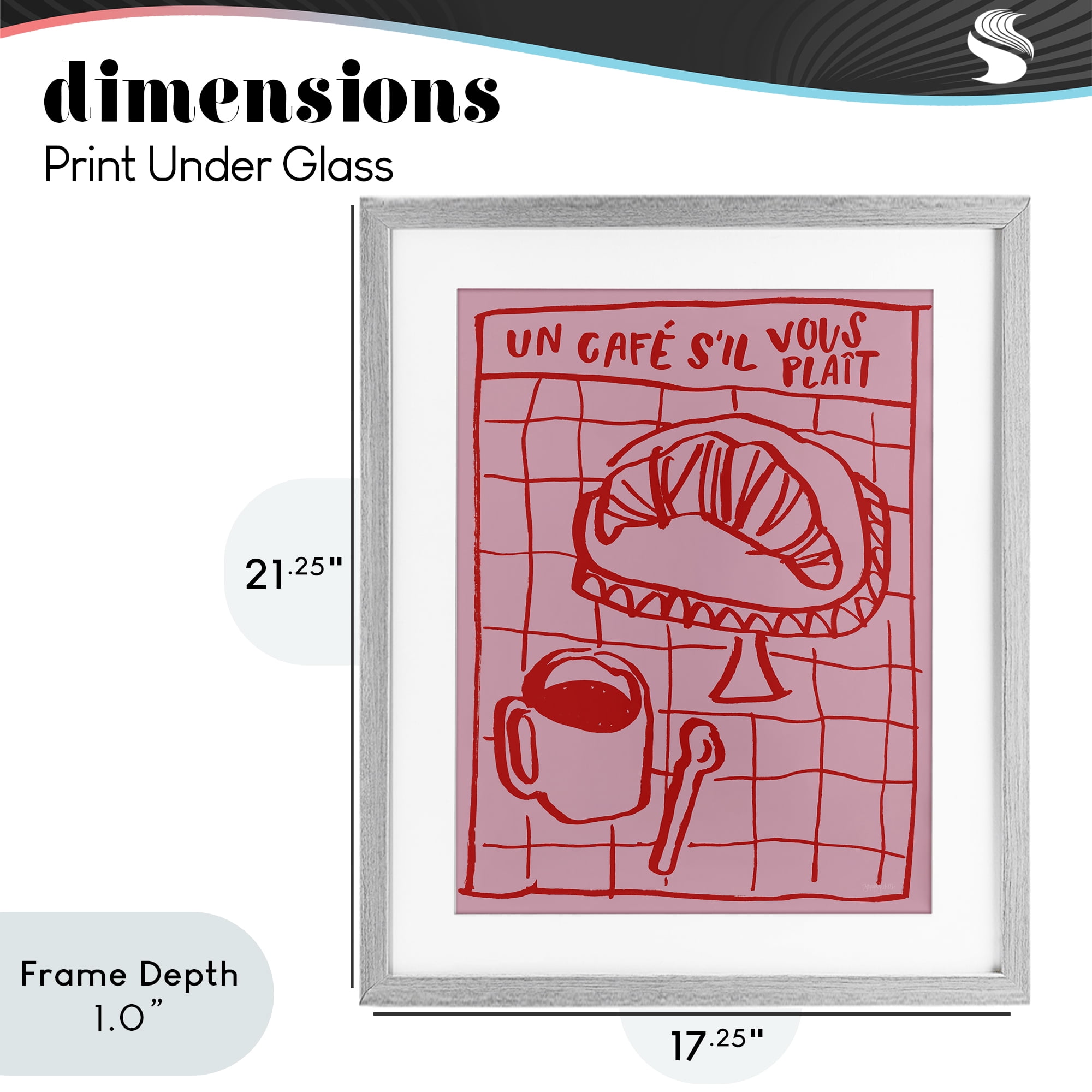 Stupell Industries Cafe Brunch Doodles Gray Framed Print Under Glass, design by Jenaya Jackson
