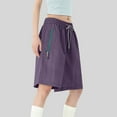 thumbnail image 3 of Rezuofi 1 Pcs Women's Elastic Waist Knee Length Casual Cotton Bermuda Shorts with Drawstring, 3 of 5