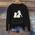 thumbnail image 5 of Turilly Cute Women's Halloween Graphic Pullover Sweatshirt Long Sleeve Crewneck Ghost with Cats Design for Festive Fall Outings, 5 of 6