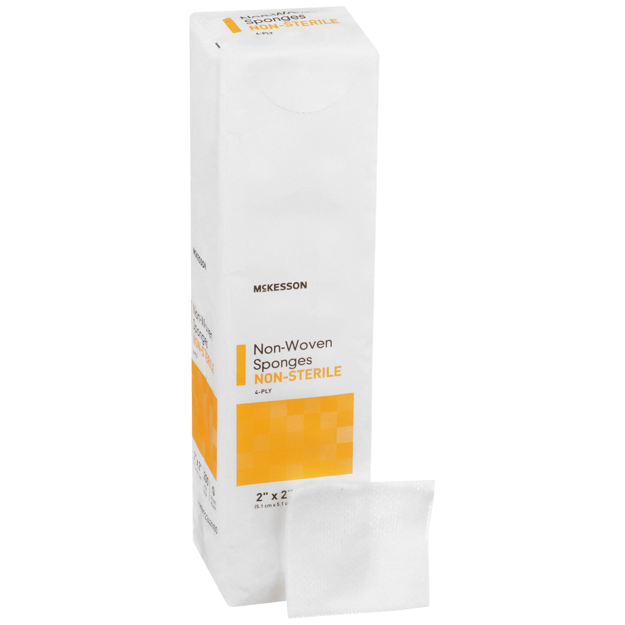 McKesson Non-Woven Gauze Sponges, Non-Sterile Wound Pads, 2 in x 2 in, 200 per Pack, 20 Packs, 4000 Total