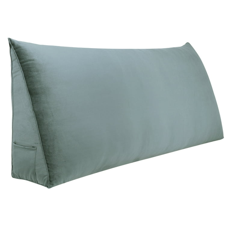 WOWMAX Large Reading Bed Wedge Pillow, Triangular Upholstered