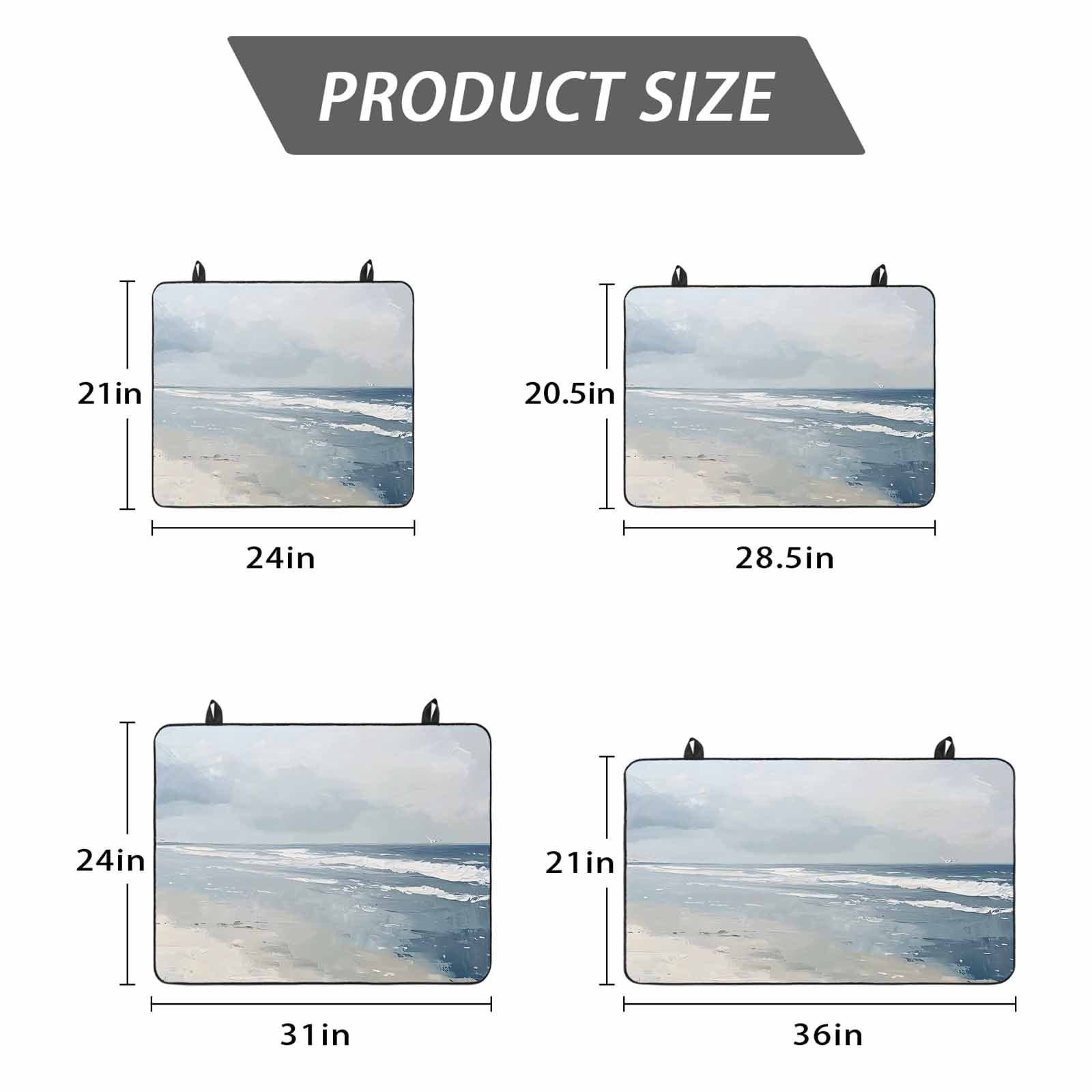 Blue Coastal Stove Top Cover for Electric Stove, Heat-proof & Non Slip Glass Top Stove Cover Protector, Seaside Summer Beach Nautical Kitchen Flat Cooktop Rubber Mat 24x21 Inches