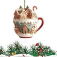thumbnail image 6 of CoreLiving Gingerbread House Ornaments & Gingerbread Christmas Ornaments, Pastel Holiday Decor - Festive Indoor Outdoor Decorations for Tree, Mantel, Backpack Seasonal Display, 6 of 7