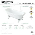 thumbnail image 5 of Aqua Eden VCT7D653129B2 61-Inch Cast Iron Oval Single Slipper Clawfoot Tub (7-Inch Faucet Drillings) in White/Polished Brass, 5 of 6