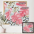 thumbnail image 4 of Designart 'Rough Brush Strokes Pink Colored Monstera II' Tropical Framed Canvas Wall Art Print, 4 of 5