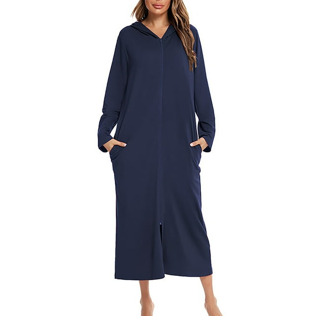LSLJS Peignoir d'Hiver Décontracté pour Femmes, Vêtements de Maison, Robe à Capuche à Manches Longues, Peignoirs Cadeaux pour Femmes