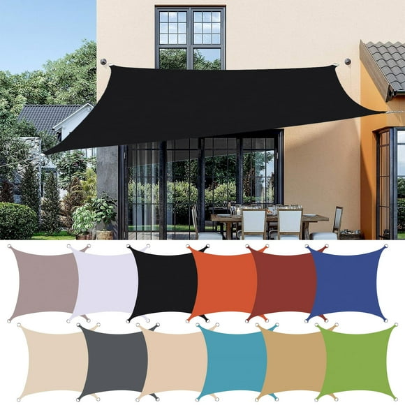 Quadrangle Sun Shade Sails Curved Edges Outdoor Canopies, Breathable Sun Protection Block Shade Cloth for Patio Garden Backyard, Swimming Pool AntiUV Shade Cloth Tarpaulin 2m*2m (03-J)